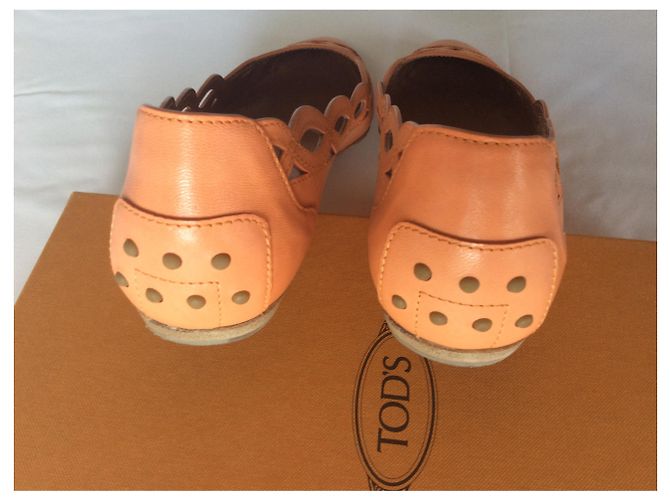 Bailarinas Tod's de cuero caladas naranja - vista 4