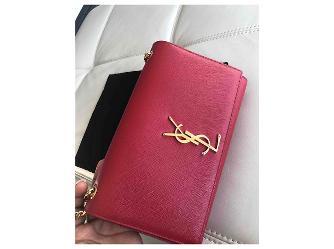 Yves Saint Laurent Kate Monogram Red Leather Handbag - view 7