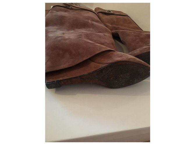 Botas Givenchy Shark de piel de ciervo marrón Castaño - vista 4