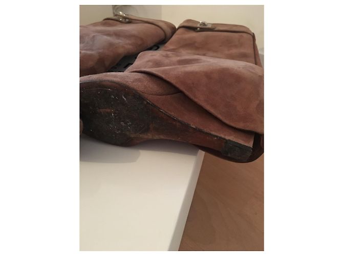 Botas Givenchy Shark de piel de ciervo marrón Castaño - vista 5