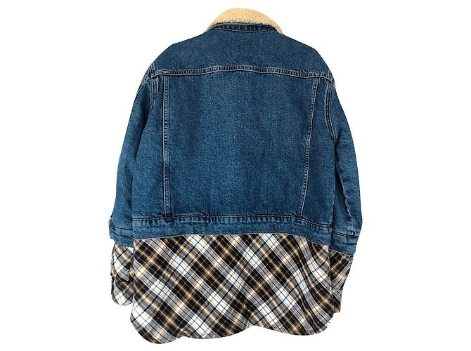Maje Jeansjacke mit Schachbrettmuster hellblau - Ansicht 2