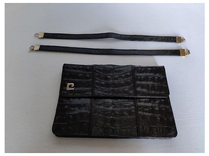 Borsa Pierre Cardin in pelle nera effetto coccodrillo Nero - vista 2