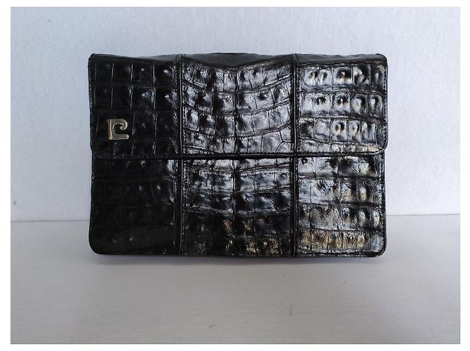 Borsa Pierre Cardin in pelle nera effetto coccodrillo Nero - vista 3