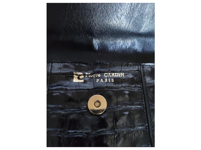 Borsa Pierre Cardin in pelle nera effetto coccodrillo Nero - vista 8