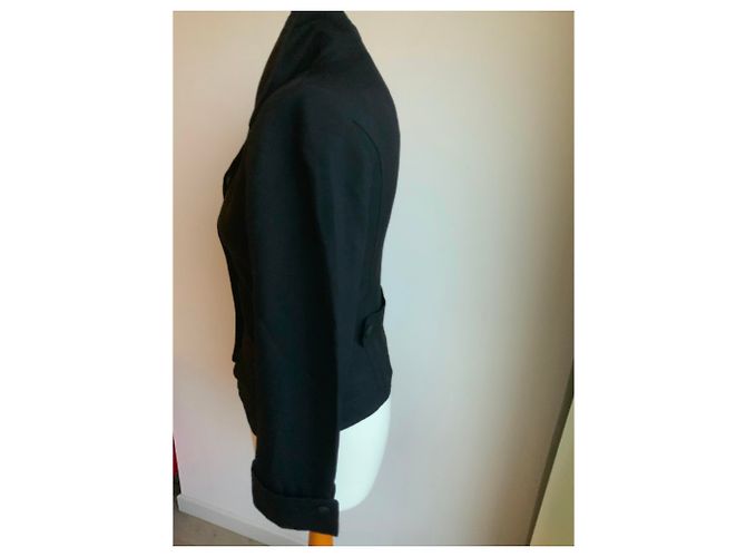 Chaqueta Pinko negra de algodón cruzada Talla 42 Negro - vista 2