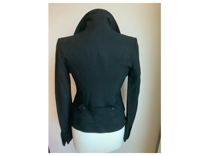 Chaqueta Pinko negra de algodón cruzada Talla 42 Negro - vista 3