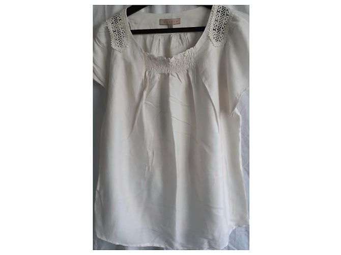 Blusa Sandro de linho e algodão bordada Creme - vista 2