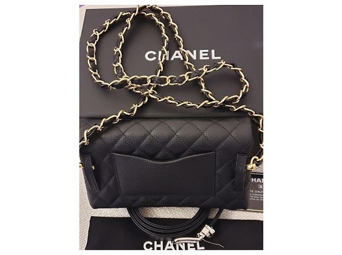 Chanel banana bolsa de ombro / Chanel mini bolsa Preto Prata - vista 15