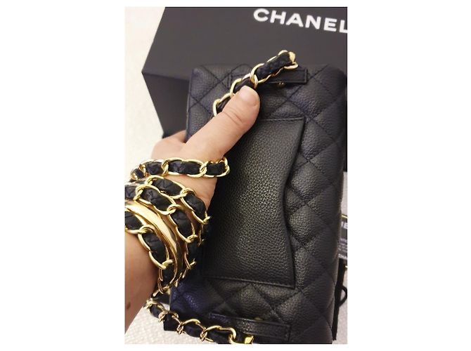 Chanel banana bolsa de ombro / Chanel mini bolsa Preto Prata - vista 20
