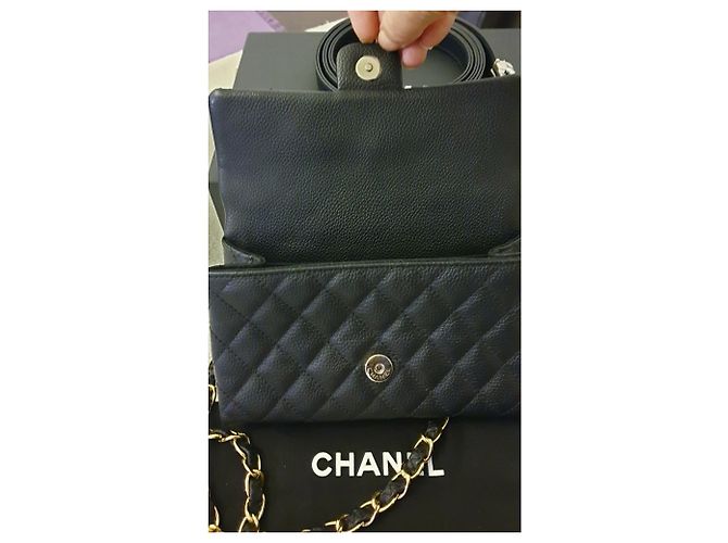 Chanel banana bolsa de ombro / Chanel mini bolsa Preto Prata - vista 21