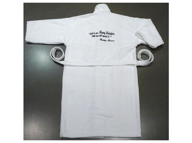 Autre Marque Harry Winston White Robe mit Kimono-Form und Schalkragen - Ansicht 3