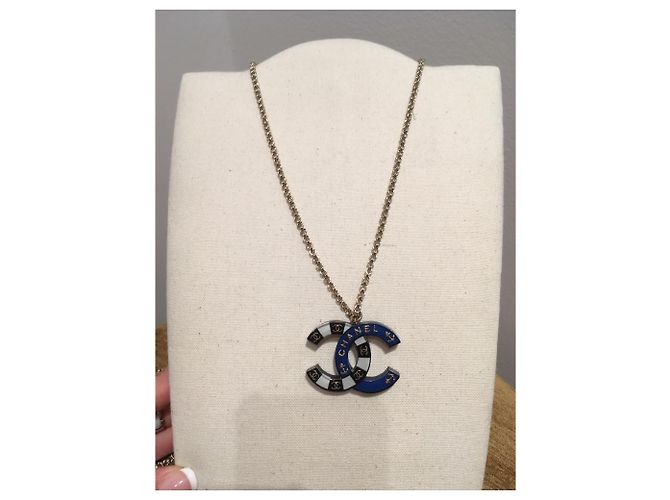 Chanel Collares Negro Plata Blanco Azul - vista 2