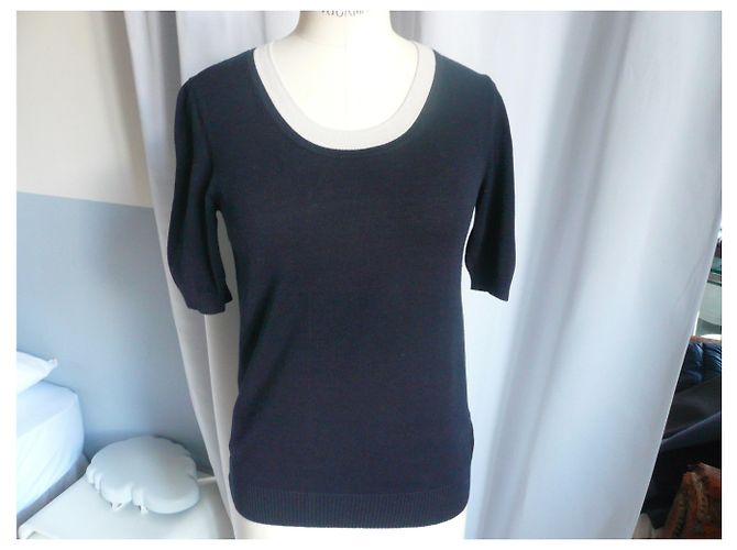 CHANEL UNIFORM Navy Kurzarmoberteil TM Marineblau - Ansicht 3