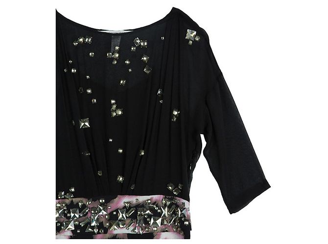 Abito Diane Von Furstenberg Cadman in seta multicolore Nero - vista 5