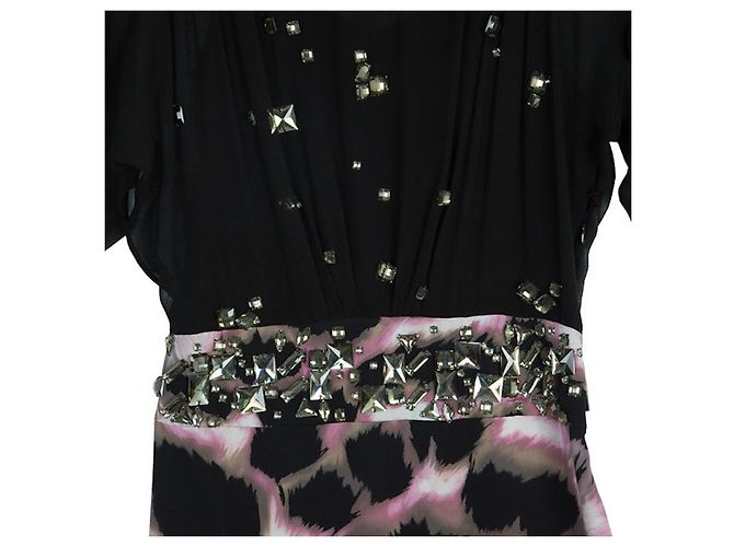 Abito Diane Von Furstenberg Cadman in seta multicolore Nero - vista 7