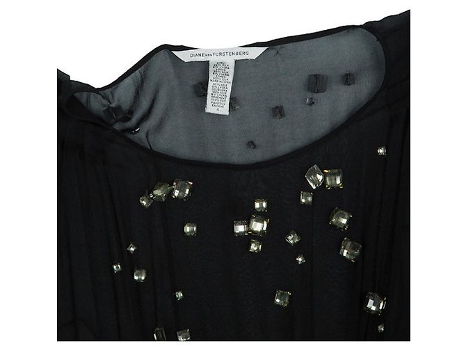 Abito Diane Von Furstenberg Cadman in seta multicolore Nero - vista 8