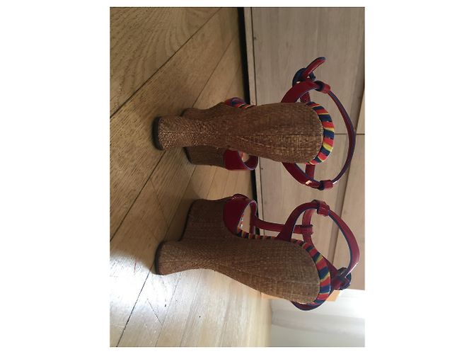 Sandali Dolce & Gabbana Rosso Beige Marrone chiaro - vista 3