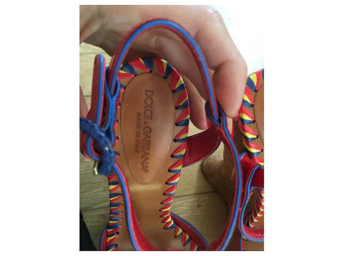 Sandali Dolce & Gabbana Rosso Beige Marrone chiaro - vista 4
