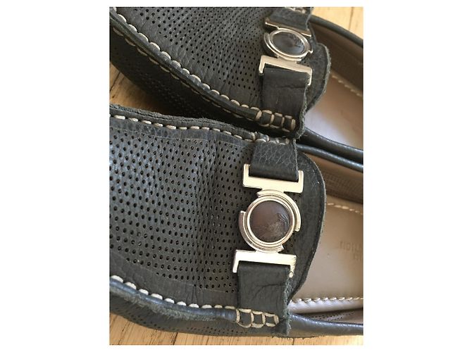 Mocasines Versace de cuero azul marino Azul oscuro - vista 3