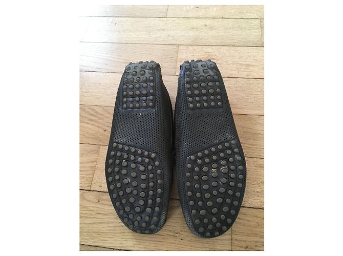 Mocasines Versace de cuero azul marino Azul oscuro - vista 4