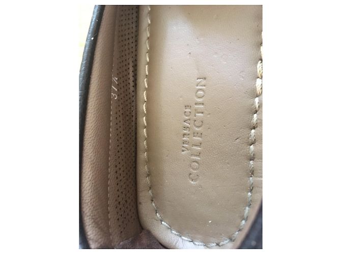 Mocasines Versace de cuero azul marino Azul oscuro - vista 5