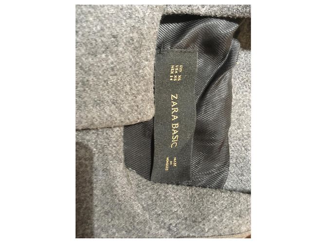 Abrigo de lana y acrílico Zara gris - vista 4