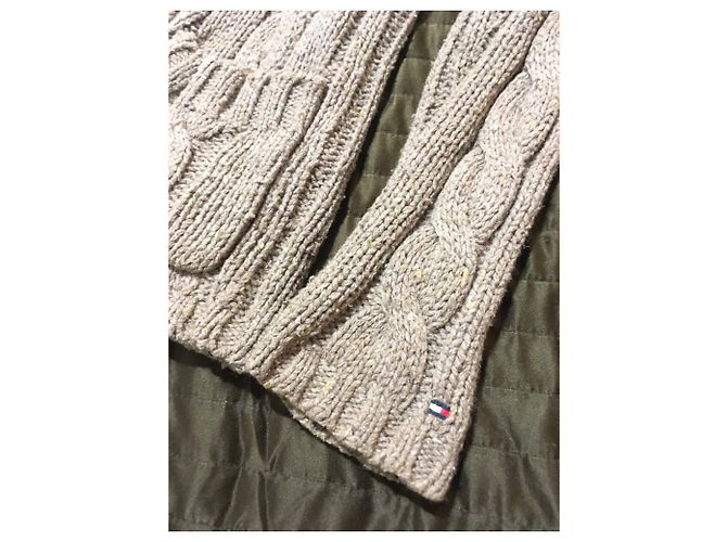 Tommy Hilfiger Lange Strickjacke Beige Hellbraun - Ansicht 4