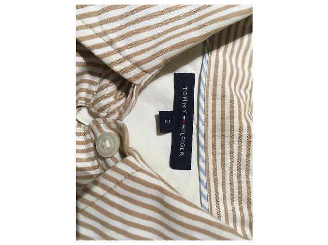 Camisa Tommy Hilfiger de algodón blanco beige Blanco roto - vista 2