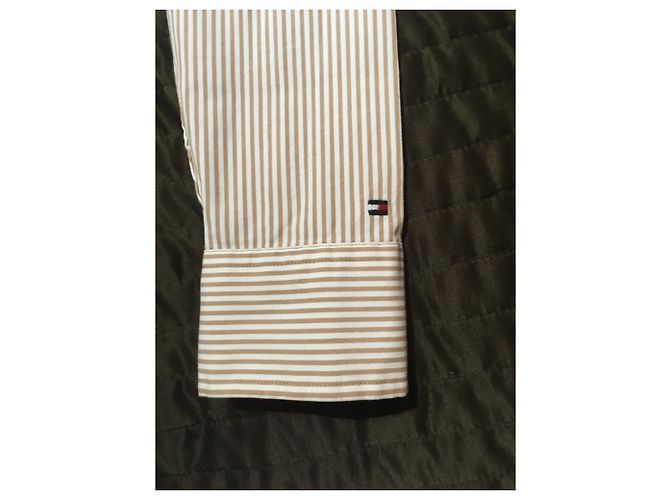 Camisa Tommy Hilfiger de algodón blanco beige Blanco roto - vista 3