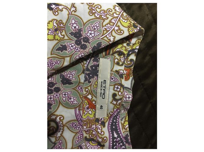 Camisa Etro ajustada de algodón beige caqui Multicolor Blanco roto - vista 3