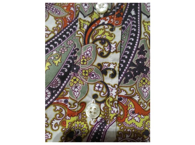 Camisa Etro ajustada de algodón beige caqui Multicolor Blanco roto - vista 4