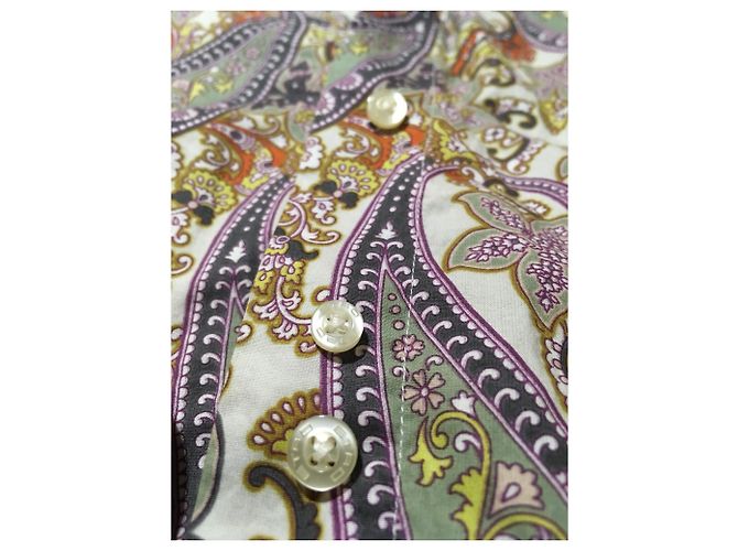 Camisa Etro ajustada de algodón beige caqui Multicolor Blanco roto - vista 5