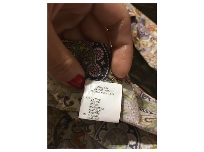 Camisa Etro ajustada de algodón beige caqui Multicolor Blanco roto - vista 6
