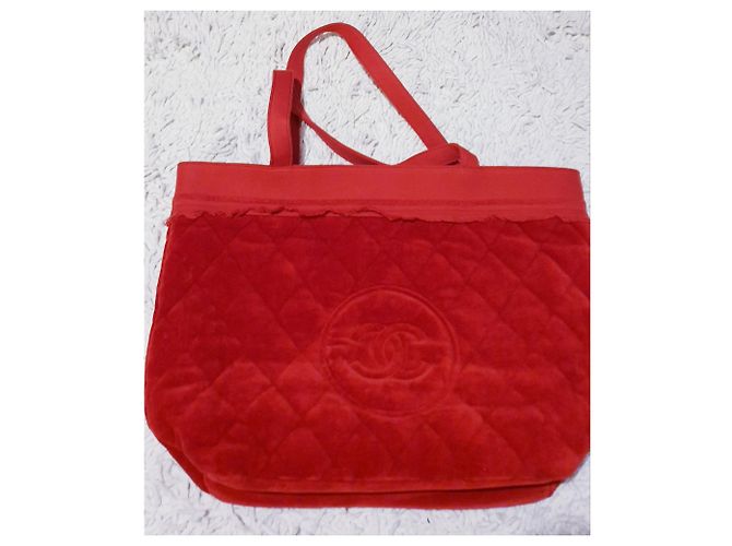 Chanel Einkaufstasche + neues Handtuch Rot - Ansicht 7