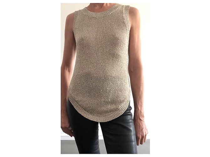 Autre Marque top de malla sin mangas lurex soft gold T. 36 Dorado - vista 2