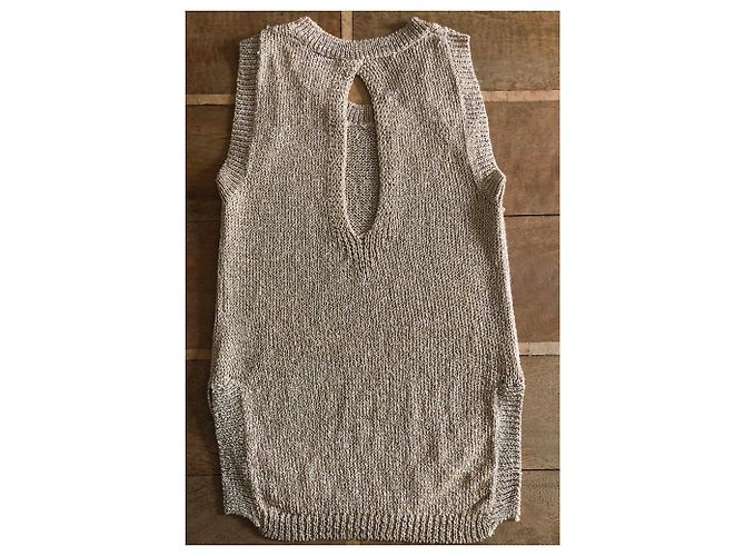 Autre Marque top de malla sin mangas lurex soft gold T. 36 Dorado - vista 7