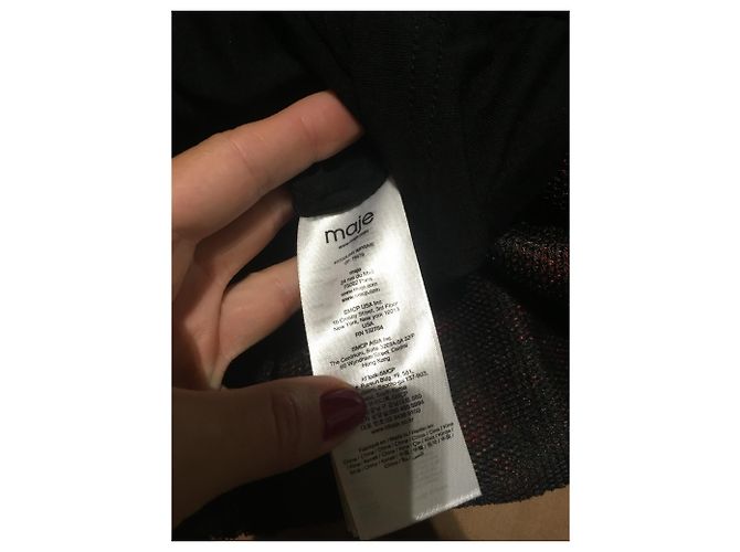 Falda midi de encaje Maje negra roja Negro Multicolor Burdeos - vista 3