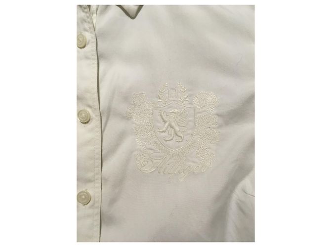 Camisa Tommy Hilfiger de algodón blanca Blanco Crudo Blanco roto - vista 4