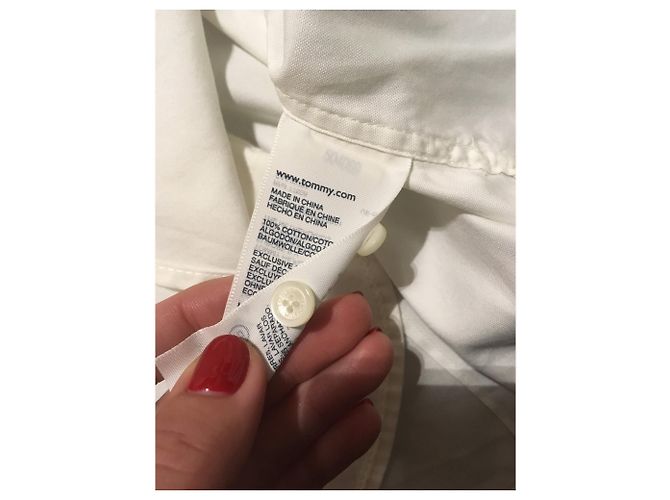 Camisa Tommy Hilfiger de algodón blanca Blanco Crudo Blanco roto - vista 6