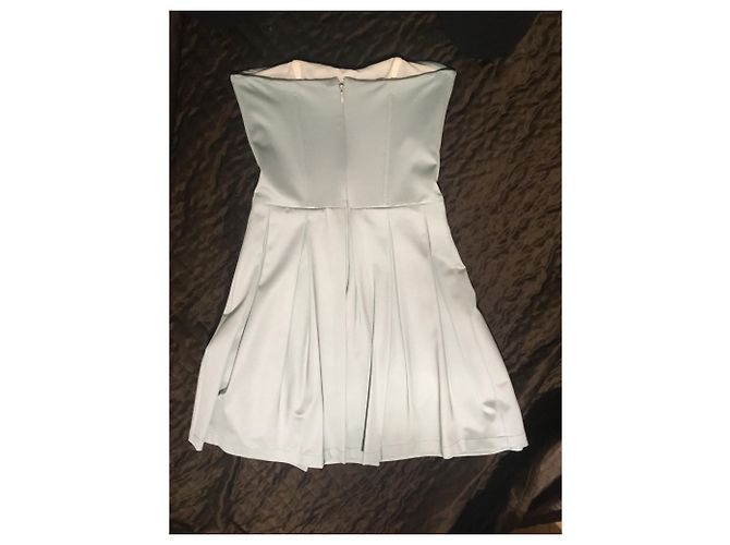 Mini vestido Pinko de viscose turquesa com corpete de espartilho Verde claro - vista 3