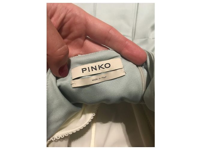Mini vestido Pinko de viscose turquesa com corpete de espartilho Verde claro - vista 5