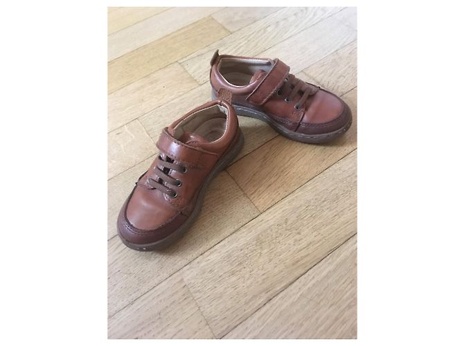Bottines au scratch JACADI 26 Marron Marron clair Marron foncé - vue 2