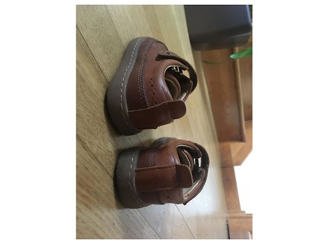 Bottines au scratch JACADI 26 Marron Marron clair Marron foncé - vue 4