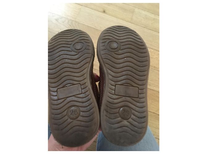 Bottines au scratch JACADI 26 Marron Marron clair Marron foncé - vue 6