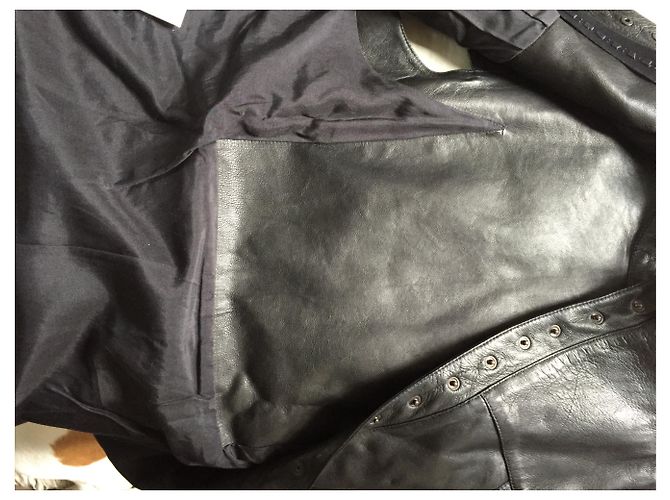 Autre Marque Giacca gilet collo e polsini in Rex Grigio antracite - vista 7