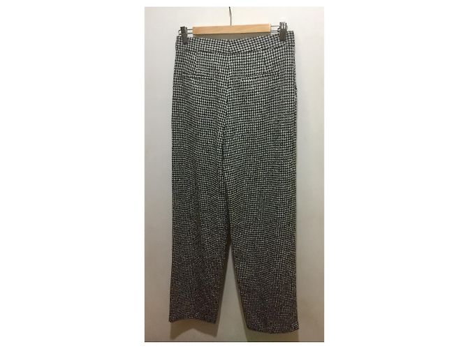 Autre Marque Pantalones de lana de espiga de pedry Negro Blanco - vista 2