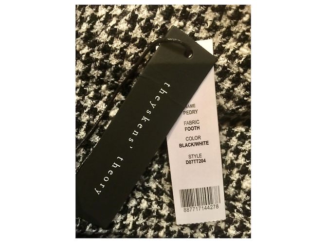 Autre Marque Pantalones de lana de espiga de pedry Negro Blanco - vista 3