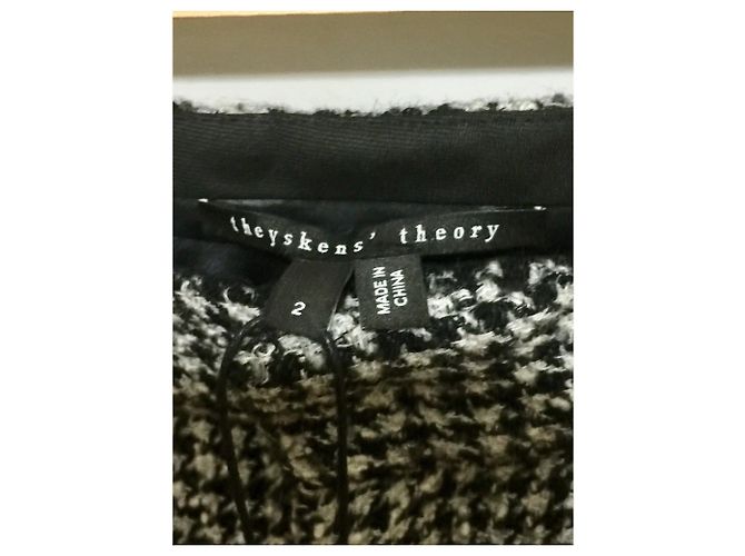 Autre Marque Pantalones de lana de espiga de pedry Negro Blanco - vista 5