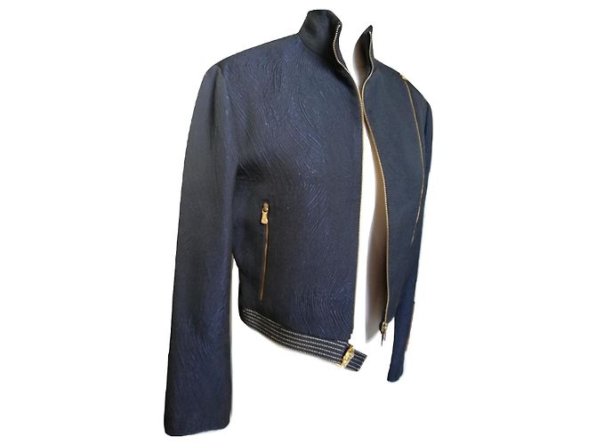 Versace Jacke Dunkelblau Acryl - Ansicht 3