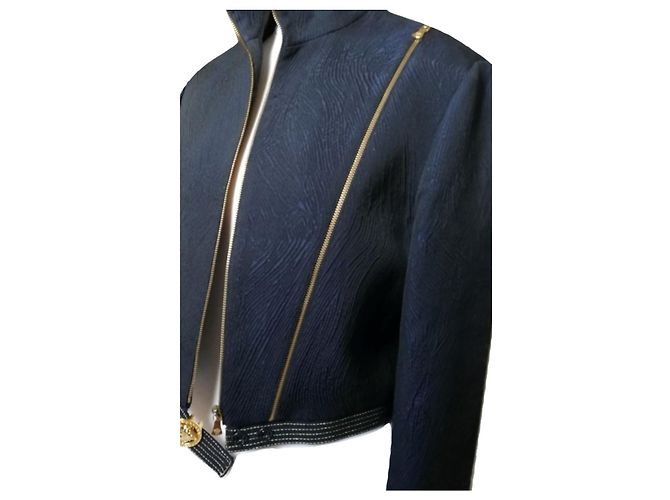 Versace Jacke Dunkelblau Acryl - Ansicht 4